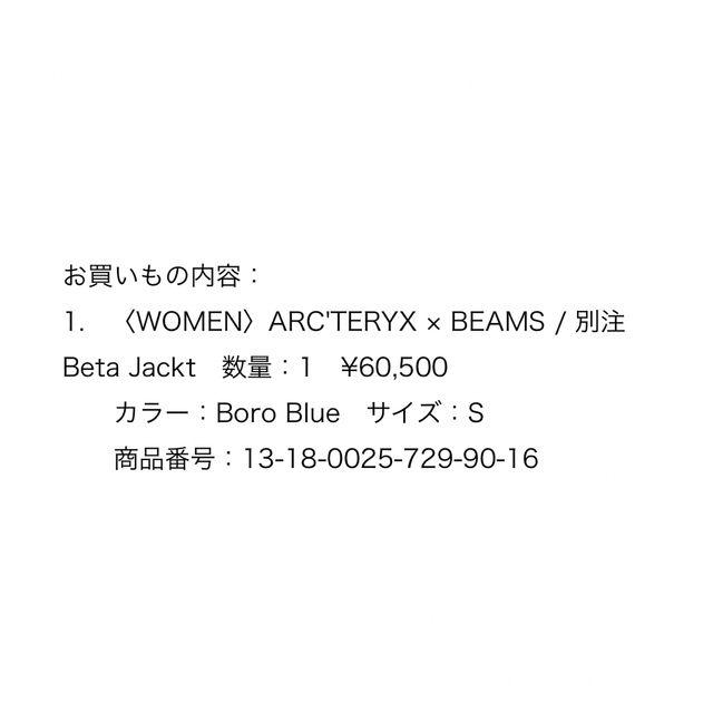 ARC'TERYX(アークテリクス)の S WOMEN ARC'TERYX BEAMS 別注 Beta Jackt  レディースのジャケット/アウター(ナイロンジャケット)の商品写真
