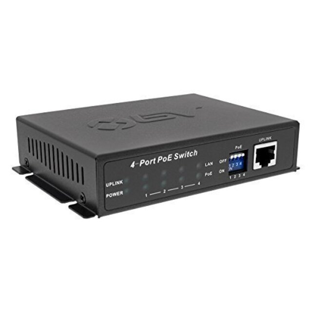 BV Tech PoE給電スイッチングハブ 4ポート＋UPリンク1ポート 10/100Mbps 4 PoE ポート +1 アップリンク ポート PoE スイッチ IEEE 802.3af 65W g6bh9ry