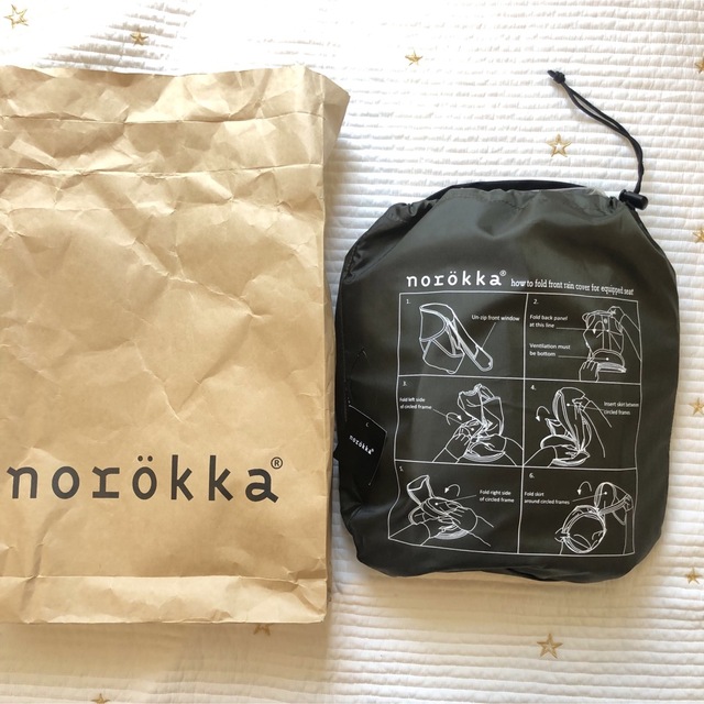 【未使用】ノロッカ norokka 自転車 レインカバー フロント  キッズ/ベビー/マタニティの外出/移動用品(自動車用チャイルドシートカバー)の商品写真