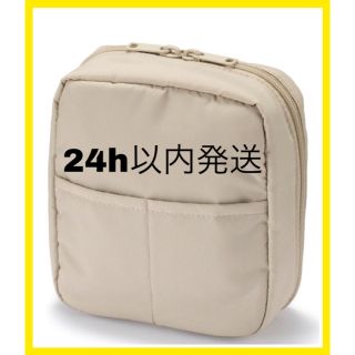 ムジルシリョウヒン(MUJI (無印良品))の無印良品 ナイロンメイクポーチ グレージュ 約１６×１４×６ｃｍ(ポーチ)