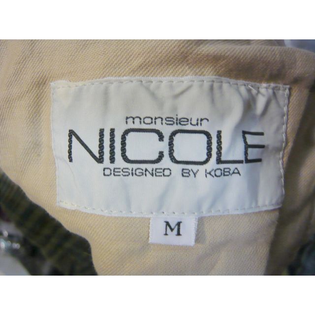 MONSIEUR NICOLE(ムッシュニコル)のムッシュニコル 綿麻 チェック パンツ M サスペンダー メンズのパンツ(スラックス)の商品写真