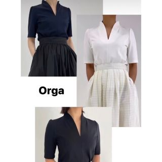 ドゥロワー(Drawer)のSHE TOKYO Orga ホワイト ブラウス　新品　未使用(シャツ/ブラウス(半袖/袖なし))