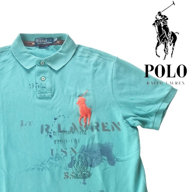 POLO RALPH LAUREN(ポロラルフローレン)のしんしん様【希少モデル】ポロラルフローレン　ビッグポニー　ステンシルプリント メンズのトップス(ポロシャツ)の商品写真