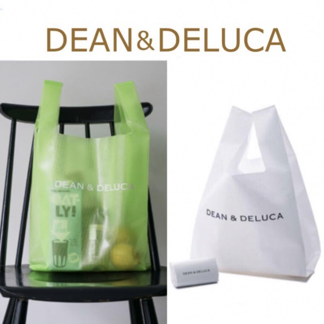 DEAN&DELUCAショッピングバッグEVAライムグリーンとショッピングバッグ