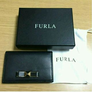 フルラ(Furla)の[☆このは様専用！☆美品] フルラ 名刺入れ リボン 黒(名刺入れ/定期入れ)