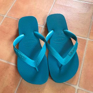 ハワイアナス(havaianas)のハワイアナス havaianas ビーチサンダル　33-34    22㎝ブルー(サンダル)