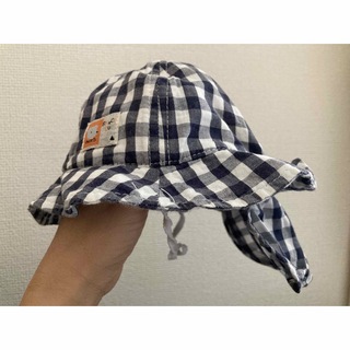 ニシマツヤ(西松屋)の帽子　赤ちゃん　日よけ　チェック　48cm(帽子)
