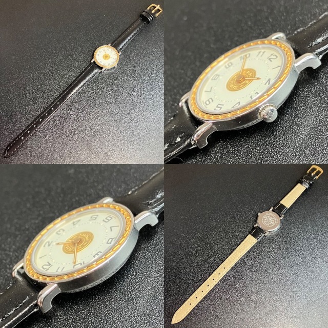 【良品 確実正規品】 エルメス レディース 腕時計 セリエ ゴールド 可動品