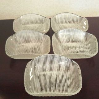 ガラス小鉢　ガラス小皿　5枚セット(食器)
