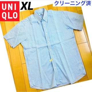 ユニクロ(UNIQLO)のユニクロ　ドライイージーケア　ストライプシャツ　ボタンダウン　半袖　XL(シャツ)