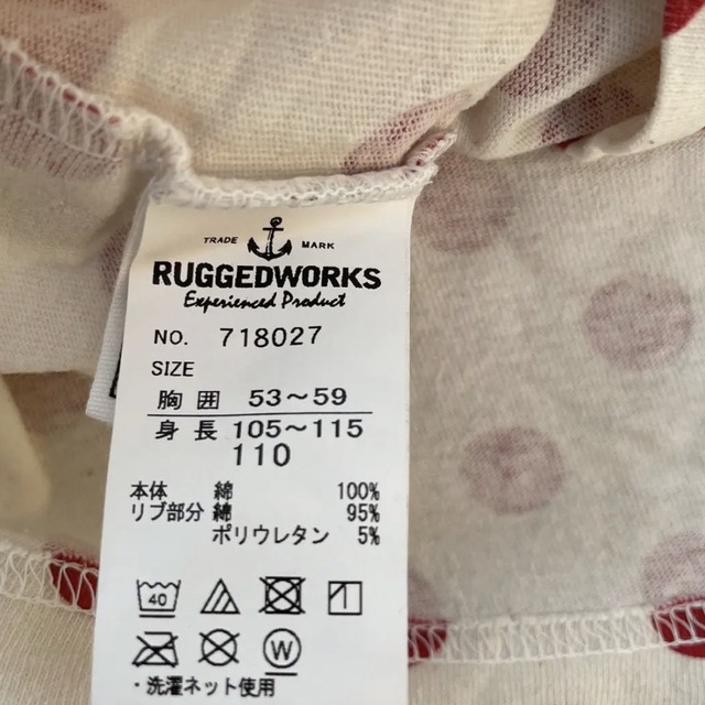 RUGGEDWORKS(ラゲッドワークス)のラゲッドワークス ドット 半袖 Tシャツ 110 キッズ/ベビー/マタニティのキッズ服女の子用(90cm~)(Tシャツ/カットソー)の商品写真