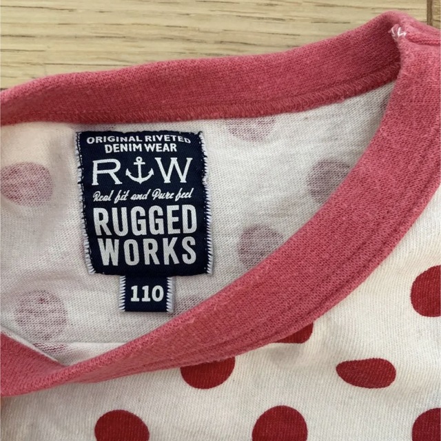 RUGGEDWORKS(ラゲッドワークス)のラゲッドワークス ドット 半袖 Tシャツ 110 キッズ/ベビー/マタニティのキッズ服女の子用(90cm~)(Tシャツ/カットソー)の商品写真