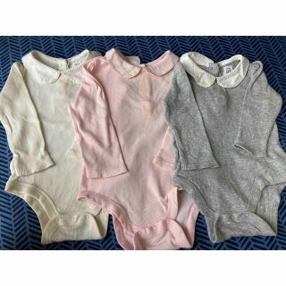 ベビーギャップ(babyGAP)のbaiya ロンパース　無地　襟　ギャップ　まとめ売り　白　70 ピンク　グレー(ロンパース)