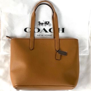 コーチ(COACH)の特価！ 人気 コーチ メンズ ぺブル レザー トート ライトブラウン系 新品本物(トートバッグ)