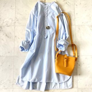 マカフィー(MACPHEE)の美品♪マカフィー コットンドビーコンビチュニックシャツ ゆったり ロングシャツ(シャツ/ブラウス(長袖/七分))