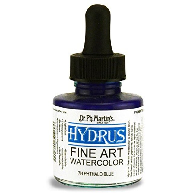 Dr. Ph. Martin's Hydrus Fine Art Watercolor 1.0 oz Phthalo Blue (7H) g6bh9ry