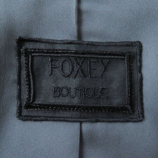 FOXEY(フォクシー)の極美品△正規品 FOXEY BOUTIQUE フォクシーブティック 25715 レディース ベルト付き カシミヤ100％ ラップコート ダークグレー 38 日本製 レディースのジャケット/アウター(その他)の商品写真