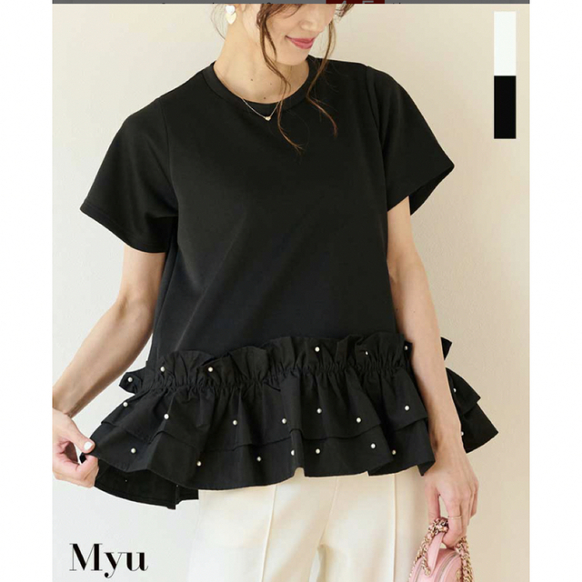 Myu Pearl × Frill チュニック Tシャツ