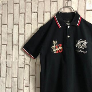 エドハーディー(Ed Hardy)のエドハーディー　ポロシャツ　鹿の子　刺繍ロゴ　Ed Hardy　古着(ポロシャツ)