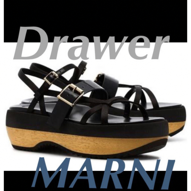 最終価格！】Drawer MARNI ブラック サンダル - サンダル