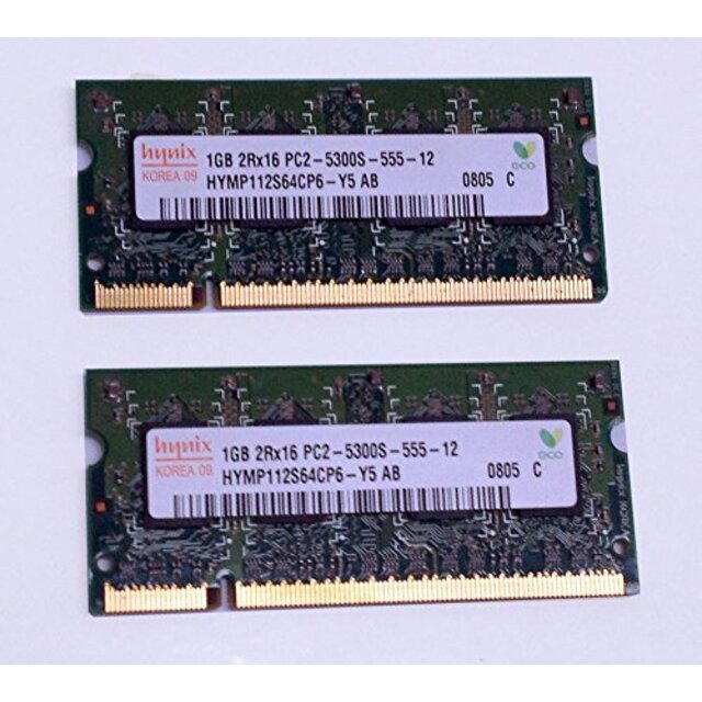 ノートＰＣ用メモリ　1ＧＢ　Ｈｙｎｉｘ　2Rx16 PC2-5300S-555-12　 (HYMP112S64CP6-Y5 AB-C) ＵＳＥＤ g6bh9ry