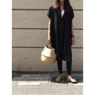 ユニクロ(UNIQLO)のユニクロ　リネンブレンドロングシャツ（半袖）(シャツ/ブラウス(半袖/袖なし))