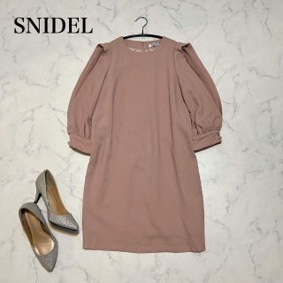 スナイデル(SNIDEL)のSNIDEL スナイデル　七分袖ワンピース　膝上　結婚式　ピンク　石原さとみ　S(ミニワンピース)