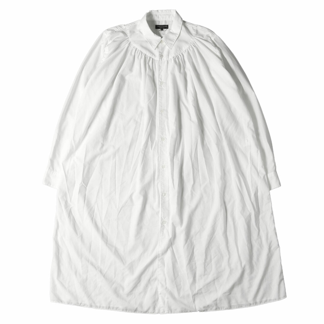 シャツCOMME des GARCONS コムデギャルソン シャツ サイズ：XS プリーツ ギャザー ポリ ロングシャツ PJ-B001 22AW トップス カジュアルシャツ 長袖 HOMME PLUS ホワイト 白 日本製 ブランド 【メンズ】