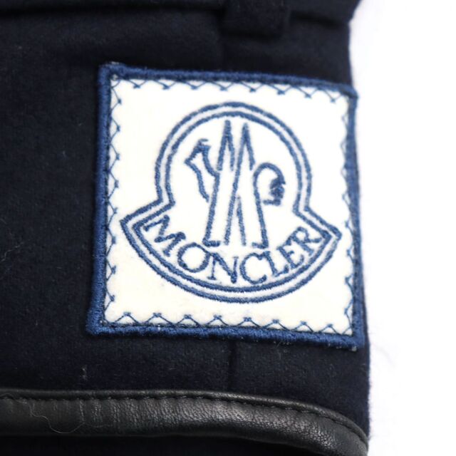 美品◆MONCLER GAMME BLEU モンクレールガムブルー GILET  ロゴワッペン スナップボタン ウールダウンベスト/ジレ ネイビー 1 伊製 正規 4