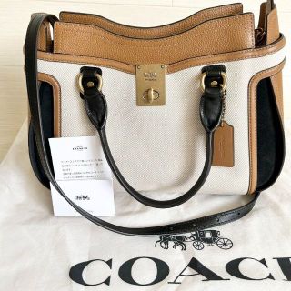 コーチ(COACH)のCOACH 日本限定【コーチ】キャンバス ハットン サッチェル 2way バッグ(トートバッグ)