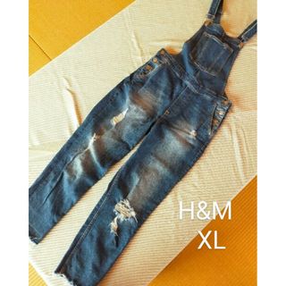 エイチアンドエム(H&M)の期間限定お値下げ　H&M　サロペット　オーバーオール　ダメージ　デニム(サロペット/オーバーオール)