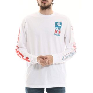 ディーゼル(DIESEL)のディーゼル 長袖 ロンＴ バックプリント 袖プリント クルーネック メンズ 白(Tシャツ/カットソー(七分/長袖))