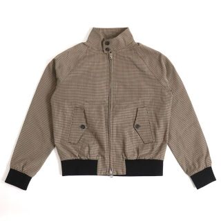 ダンヒル(Dunhill)の未使用品□dunhill/ダンヒル　千鳥格子柄　スタンドカラー　WZIP　ブルゾンジャケット/ナイロンジャンパー　ベージュ　M　正規品　メンズ(ブルゾン)