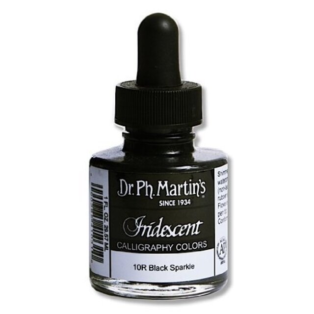 Dr. Ph. Martin's Iridescent Calligraphy Color 1.0 oz Iridescent Black Sparkle (10R) tf8su2k