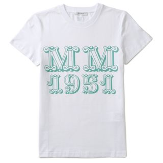 マックスマーラ(Max Mara)のマックスマーラ MAX MARA Tシャツ 半袖 MINCIO コットン クルーネック ジャージー MaxMaraGram 2319410432 0006 BIANCOOTT(Tシャツ(半袖/袖なし))