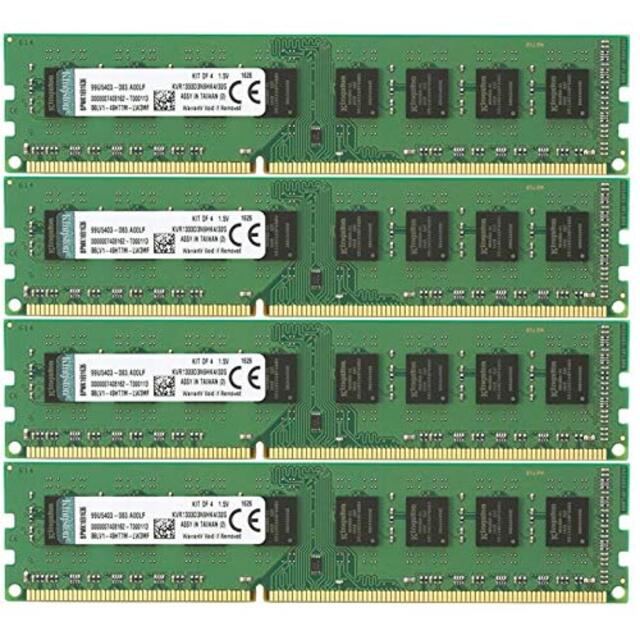 キングストン Kingston デスクトップPC用メモリ DDR3-1333 (PC3-10600) 8GBx4枚 CL9 1.5V Non-ECC DIMM 240pin KVR1333D3N9HK4/32G 永久保証 tf8su2k