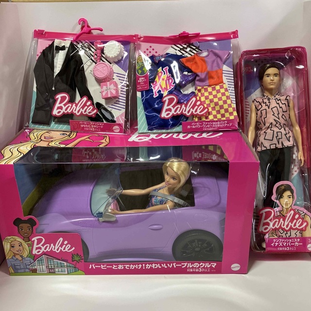 【新品未開封】バービー 4点セット オープンカー 小物 MATTEL | フリマアプリ ラクマ