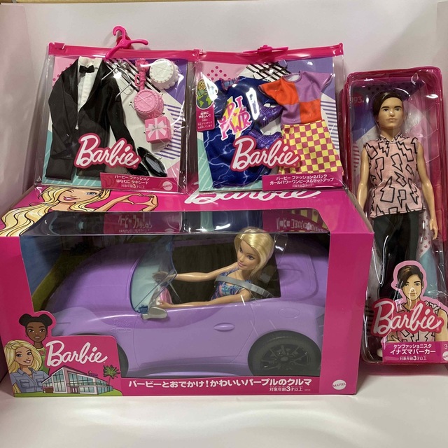 【新品未開封】バービー 4点セット　オープンカー 小物　MATTEL | フリマアプリ ラクマ