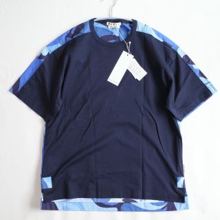 新品 48 23ss MARNI ロゴ Tシャツ ロゴT ネイビー 紺 4739-