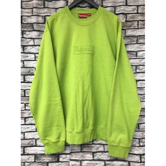 Supreme シュプリーム スウェット サイズ:S 20SS カットアウト ボックスロゴ クルーネック スウェットシャツ Cutout Logo Crewneck ライム トップス トレーナー 【メンズ】