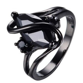 【SALM】リング レディース アクセサリー ブラック かわいい 指輪 22号(リング(指輪))