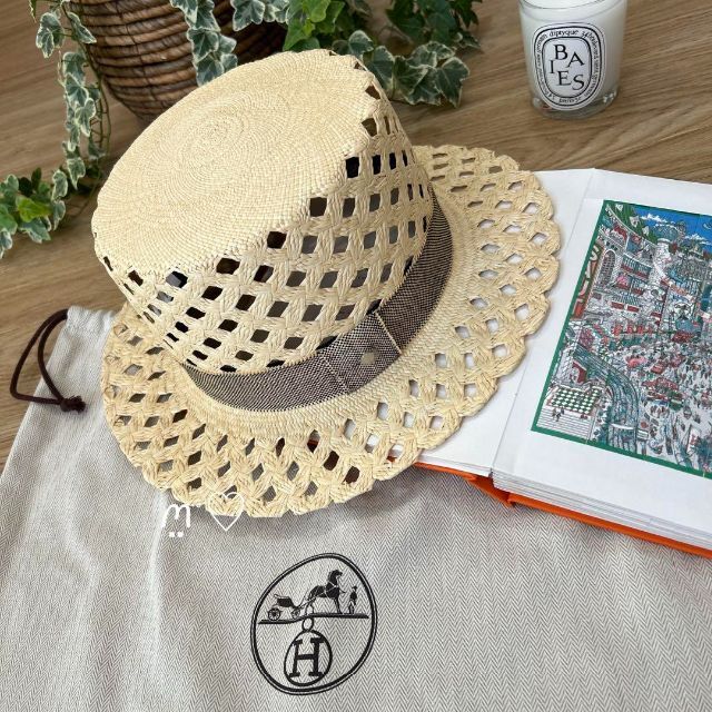 新品同様品 HERMES エルメス エレオノーラ 58 パナマハット 麦わら帽子 | フリマアプリ ラクマ