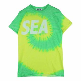 ウィンダンシー(WIND AND SEA)のWIND AND SEA ウィンダンシー TIEDYE T-SHIRT クルーネック タイダイ 半袖 Tシャツ TEE ライトグリーン系 イエロー系 S【中古】(Tシャツ/カットソー(半袖/袖なし))