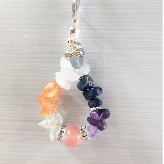 1点もの＊ハンドメイド＊多宝さざれ石お守りストラップ(スマホストラップ/チャーム)