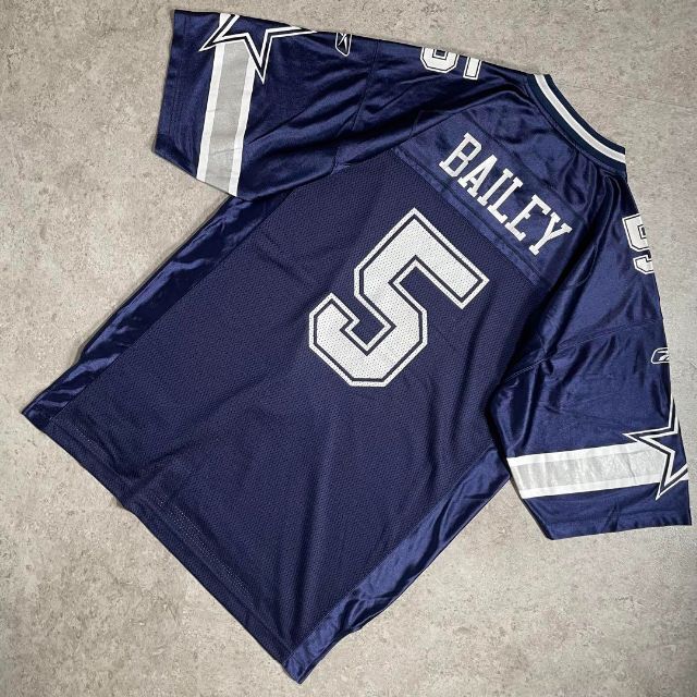 NFL COWBOYS#5 BAILEY リーボックゲームシャツネイビー L 8