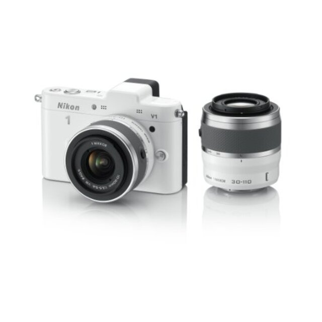 Nikon ミラーレス一眼カメラ Nikon 1 (ニコンワン) V1 (ブイワン) ダブルズームキット ホワイト N1 V1WZ WH tf8su2k