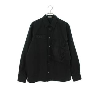 ディオール(Dior)のディオール ×サカイ Sacai  21AW  213C534A4451 ロゴ刺繍オーバーサイズ切替長袖シャツ メンズ 42(シャツ)