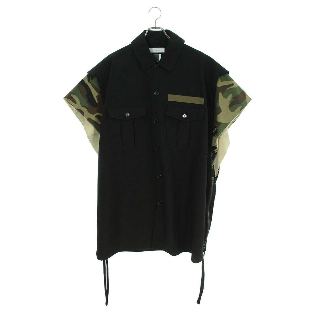 ファセッタズム  WOOL CAMO CUT OFF SHIRT FNT-SH-M08 カモ柄レイヤードオーバーサイズ半袖シャツ メンズ 3