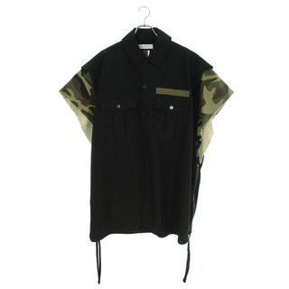 ファセッタズム(FACETASM)のファセッタズム  WOOL CAMO CUT OFF SHIRT FNT-SH-M08 カモ柄レイヤードオーバーサイズ半袖シャツ メンズ 3(シャツ)