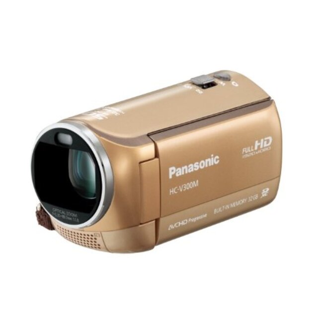 パナソニック デジタルハイビジョンビデオカメラ V300 内蔵メモリー32GB ゴールドベージュ HC-V300M-C tf8su2k